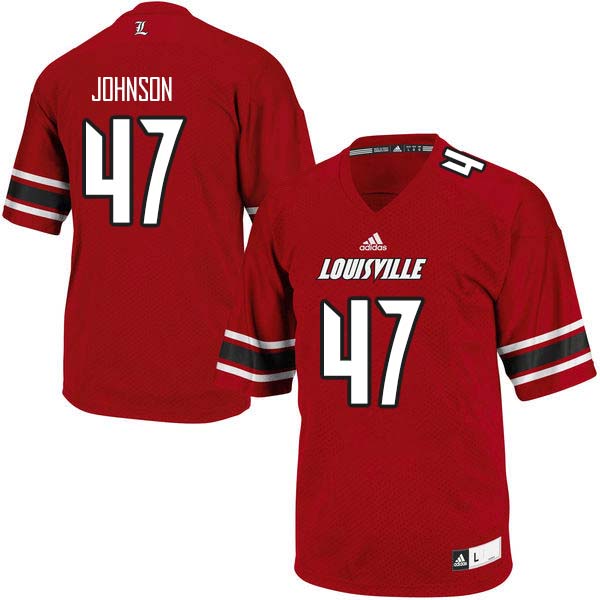 Men Louisville Cardinals #47 Austin Johnson College Football Jerseys Sale-Red - Click Image to Close